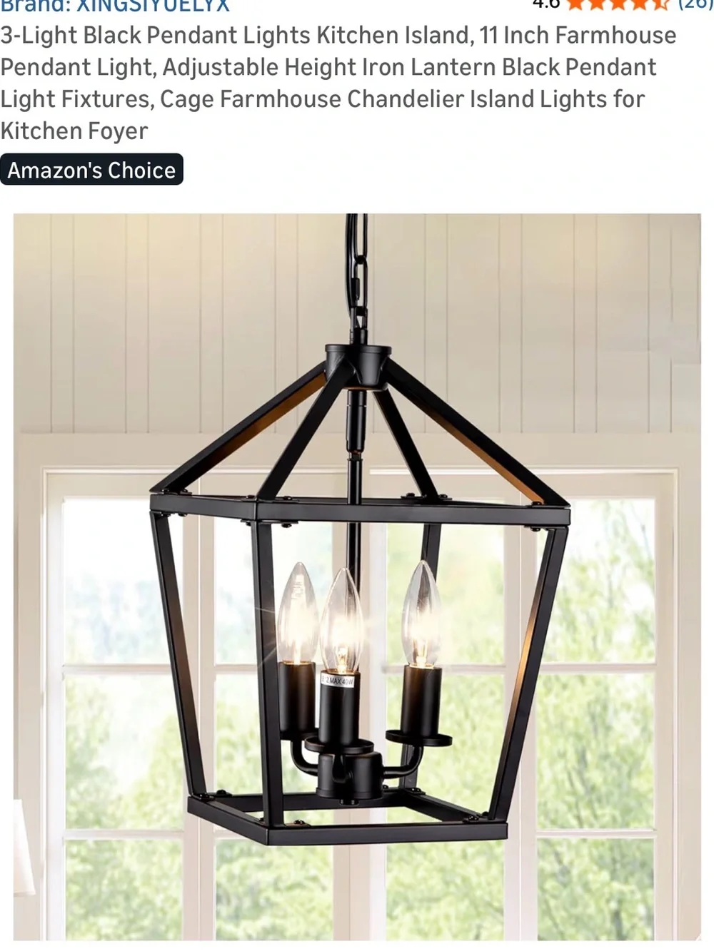 Black Farmhouse Pendant Lantern Chandelier